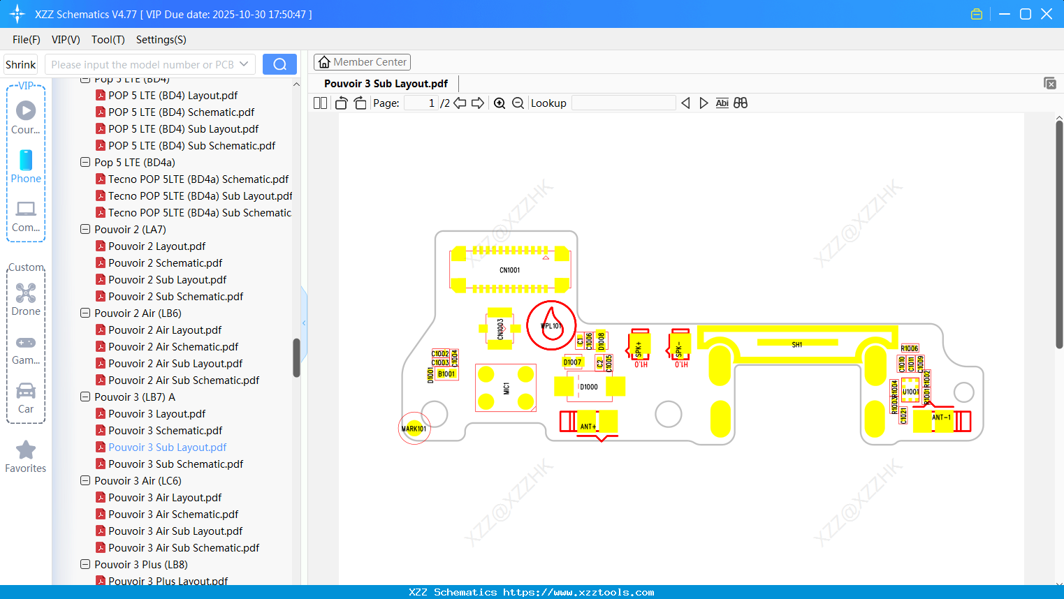 Tecno Pouvoir 3 Sub Layout